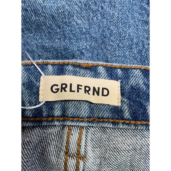 Grlfrnd 'Robin' Blue Cotton Midi Pencil Skirt Size 28 - Picture 4 of 5